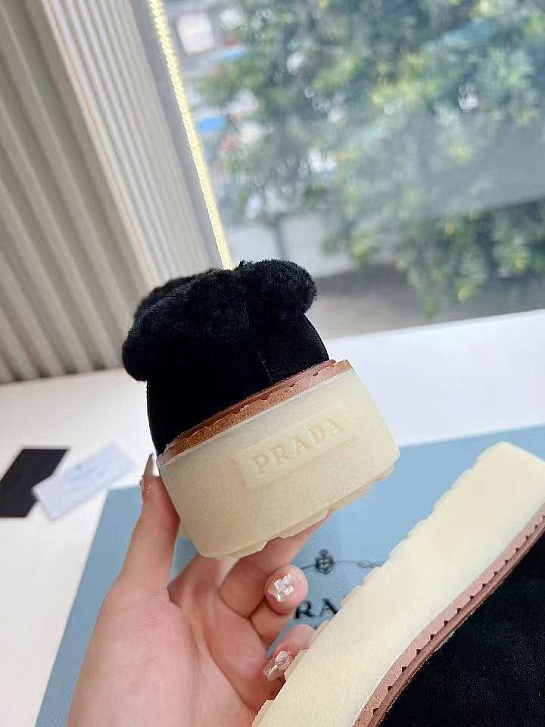 Женские чёрные ботинки сабо Prada