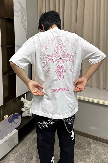 Белая оверсайз футболка Gothic logo   