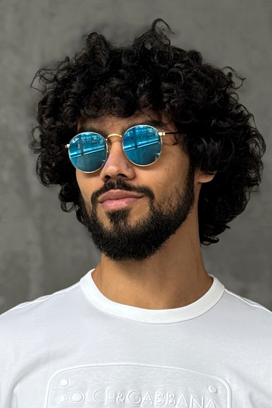 Солнцезащитные очки Ray-Ban Round Metal - Blue Mirrored