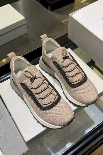 Женские текстильные кроссовки Brunello Cucinelli premium   