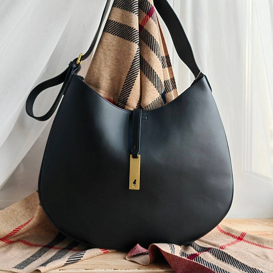 Кожаная сумка-хобо Ralph Lauren 37x27 см