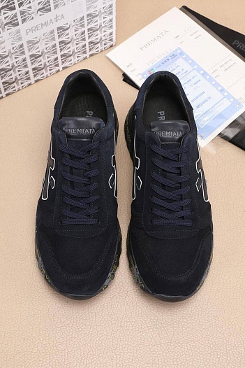 Тёмно-синие замшевые кроссовки Premiata Mick   