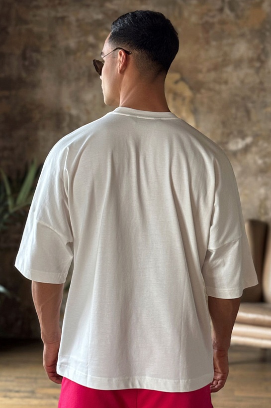 Белая оверсайз футболка Palm Angels logo print