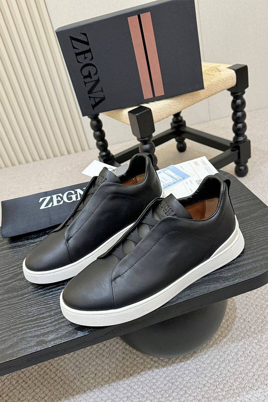 Мужские кроссовки Ermenegildo Zegna Triple Stitch - Black