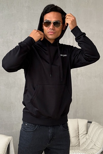 Мужское худи Burberry TB Monogram logo-embroidered - Black / White   