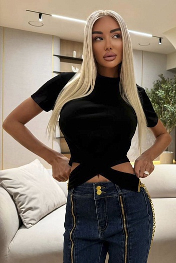 Женская базовая футболка Schiaparelli premium - Black   