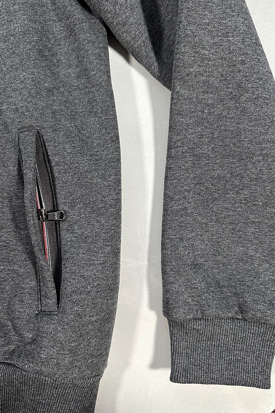 Утеплённая кофта на флисе Paul & Shark серого цвета