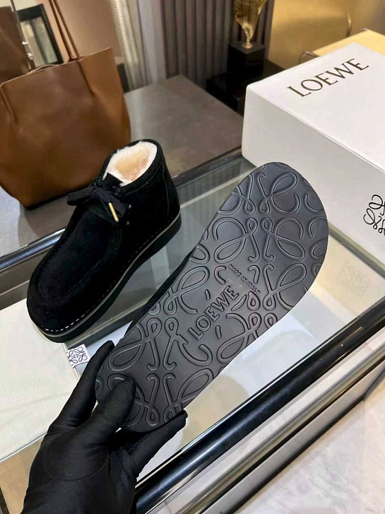 Женские ботинки с мехом Loewe premium - Black
