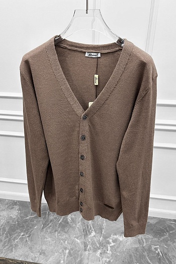 Мужской кардиган Brioni logo-detail - Brown   
