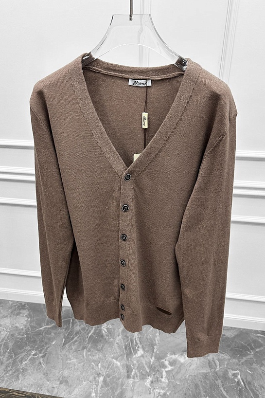 Мужской кардиган Brioni logo-detail - Brown