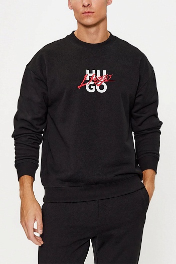Мужской чёрный свитшот Hugo Boss Dlogonty   