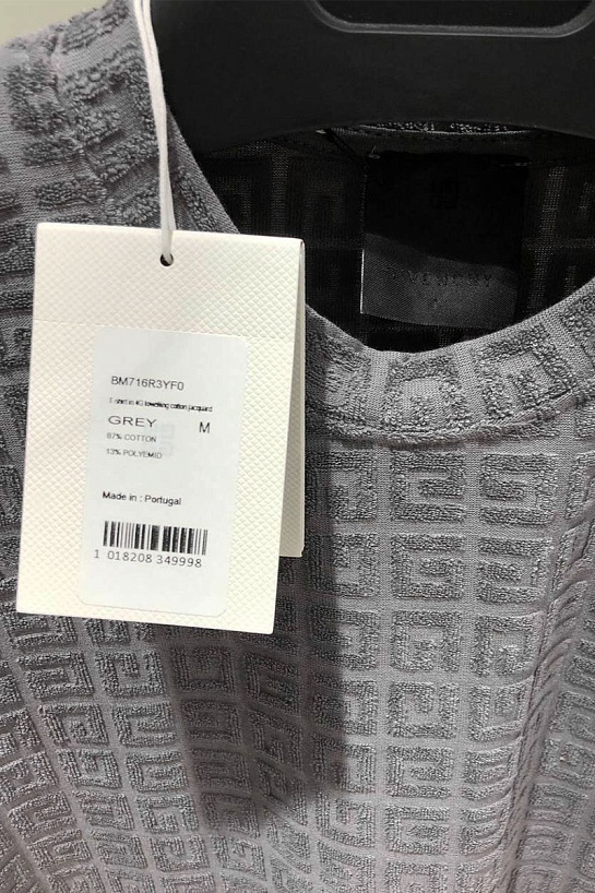 Футболка серого цвета Givenchy 4G Terry