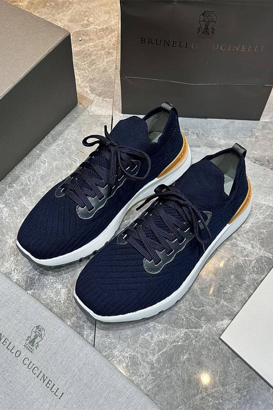 Мужские кроссовки Brunello Cucinelli knitted - Navy