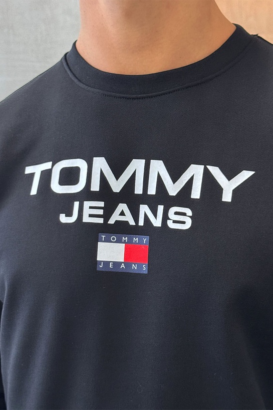 Чёрный свитшот Tommy Hilfiger logo-print