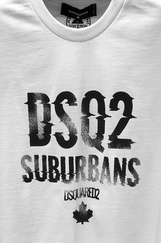 Мужская белая футболка Dsquared2 Suburbans