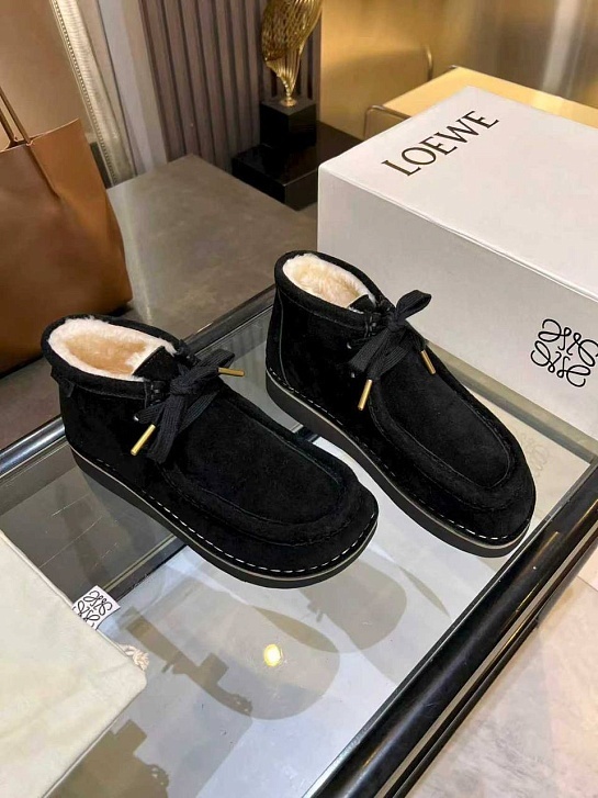Женские ботинки с мехом Loewe premium - Black