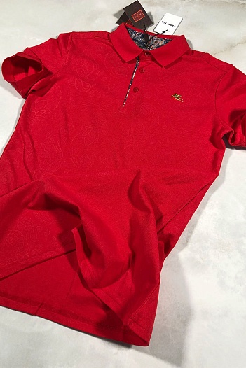 Красное мужское поло Etro embroidered-logo   
