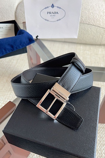 Двусторонний кожаный ремень Prada premium   
