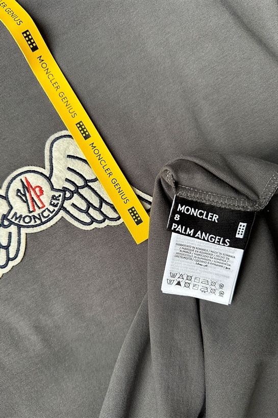 Оверсайз футболка Moncler серого цвета
