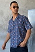 Мужская синяя рубашка Dolce & Gabbana floral-print