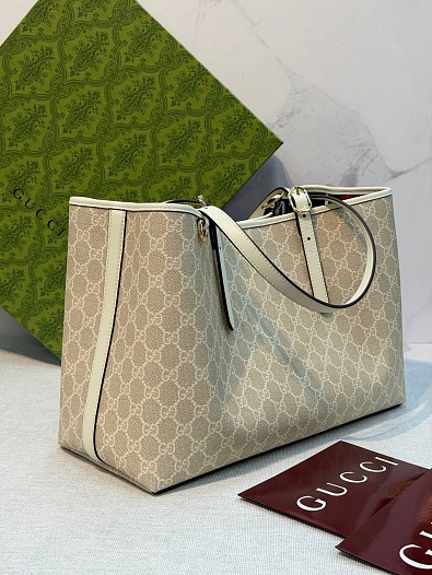 Кожаная сумка Gucci GG Emblem premium 38x25x15 см   