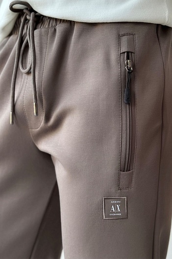 Спортивные штаны Armani Exchange logo-patch - Beige   