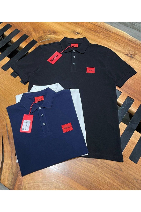 Поло белого цвета Hugo Boss logo-patch