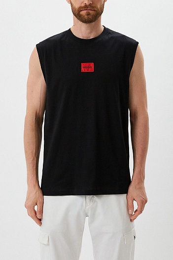 Чёрная майка Hugo Boss Dankto classic badge   