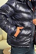 Тёмно-синий пуховик Moncler Maya logo-patch
