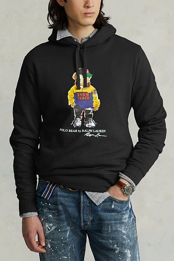 Мужское худи Polo Ralph Lauren bear-print Snow Beach - Black   