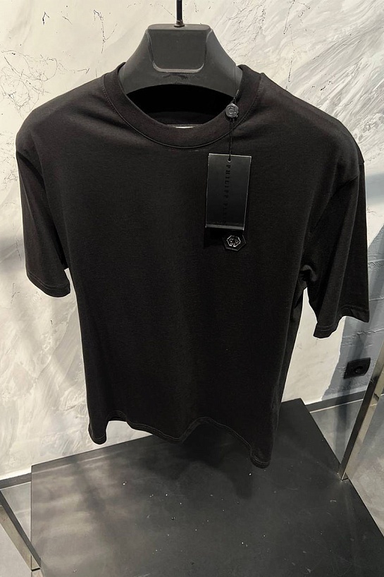 Футболка чёрного цвета Philipp Plein logo-plaque