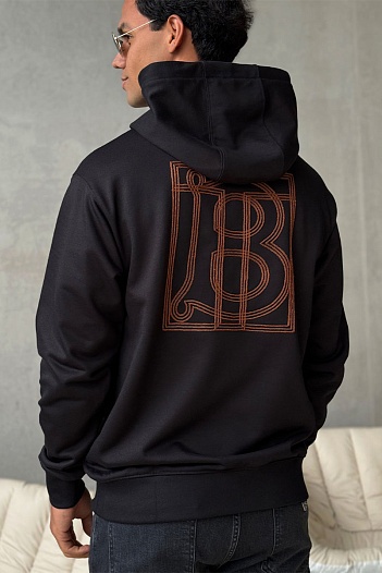 Мужское худи Burberry TB Monogram logo-embroidered - Black / Red   