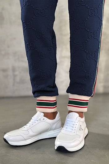 Тёмно-синие спортивные штаны Gucci GG jacquard   