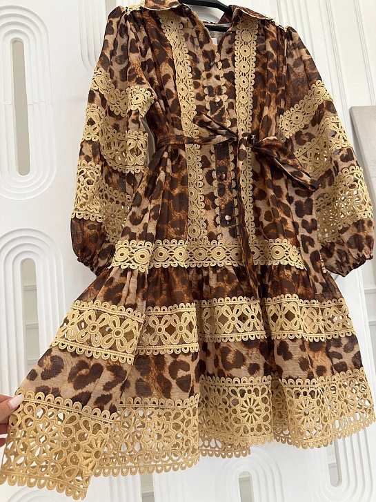 Женское платье Zimmermann с леопардовым принтом