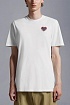 Мужская белая футболка Moncler Heart