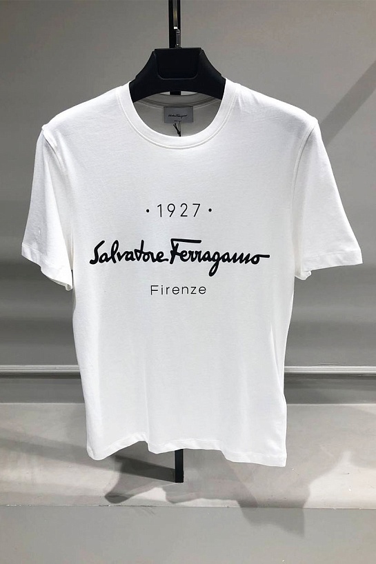 Белая футболка Salvatore Ferragamo 1927 Signature