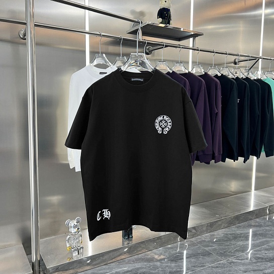 Чёрная оверсайз футболка Chrome Hearts Premium