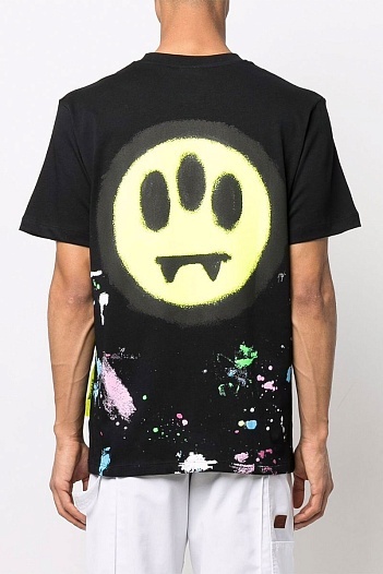 Чёрная оверсайз футболка Barrow logo-print paint-splatter   