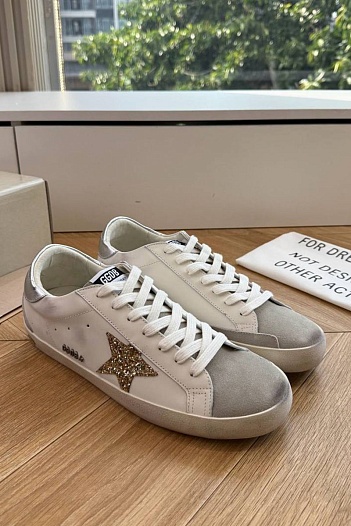 Женские кожаные кроссовки Golden Goose Super Star premium   