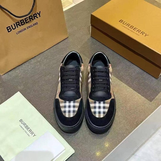 Комбинированные кроссовки Burberry Vintage Check