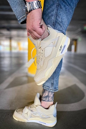 Кроссовки Nike Air Jordan 4 Retro x Off-White "Sail"   