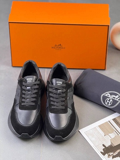 Мужские комбинированные кроссовки Hermes   