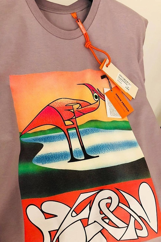 Фиолетовая оверсайз футболка Heron Preston abstract-print