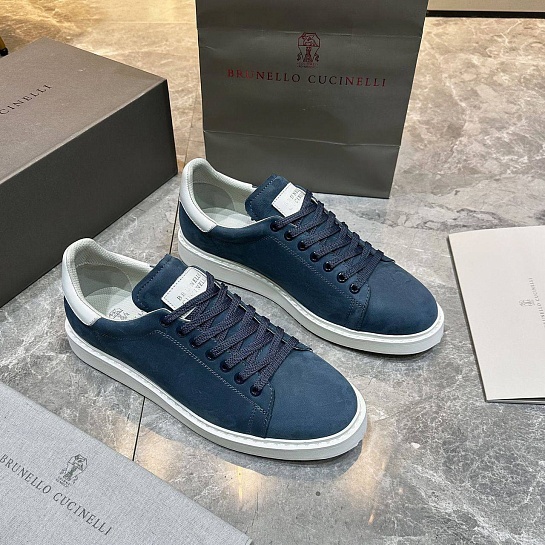 Мужские кроссовки Brunello Cucinelli nubuck calfskin - Blue