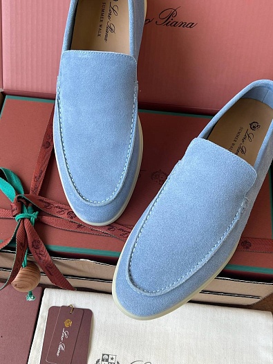 Замшевые лоферы Loro Piana Premium - Blue   