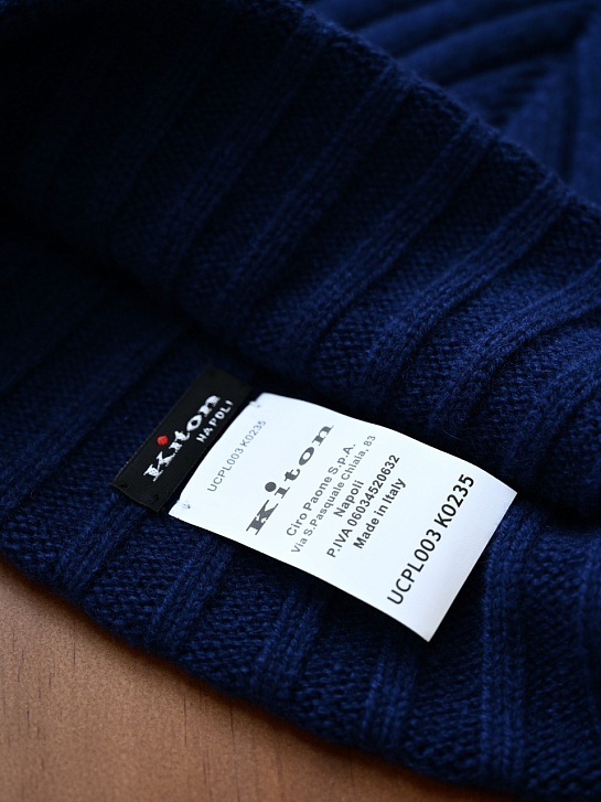 Кашемировая шапка Kiton premium - Royal Blue