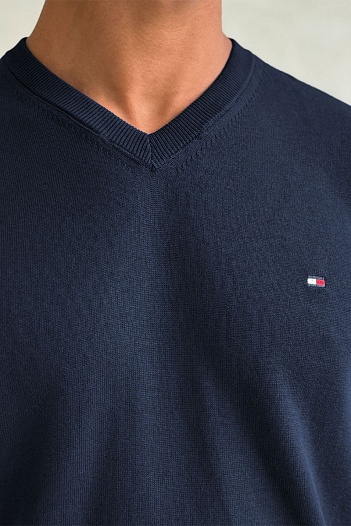 Мужской джемпер Tommy Hilfiger logo-embroidered - Navy   