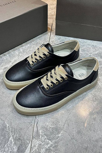 Кожаные кеды Brunello Cucinelli Sail low-top - Black   