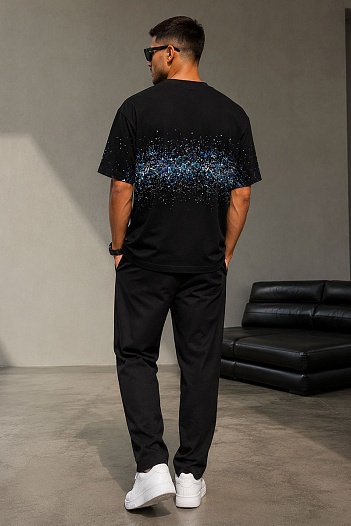 Оверсайз футболка Amiri "Paint Splatter" - Black   