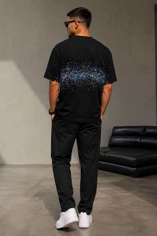 Оверсайз футболка Amiri "Paint Splatter" - Black